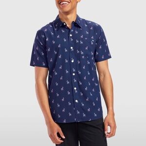 Tipsy Elves Neon Pinata Hawaiian Shirt -‎ Size M - Navy Blue - NWOT